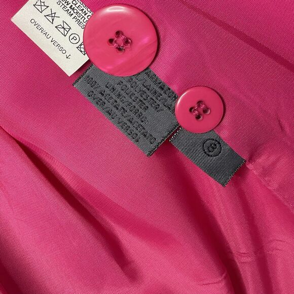 VTG Lizwear Hot Pink Blazer Jacket Women’s M Fleece Texture 90s Y2K Power Suit - Picture 9 of 11
